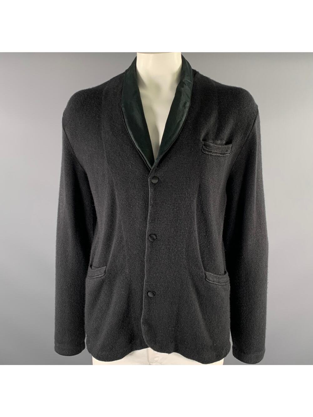 RRL by RALPH LAUREN Size L Black Knit Cashmere Cardigan